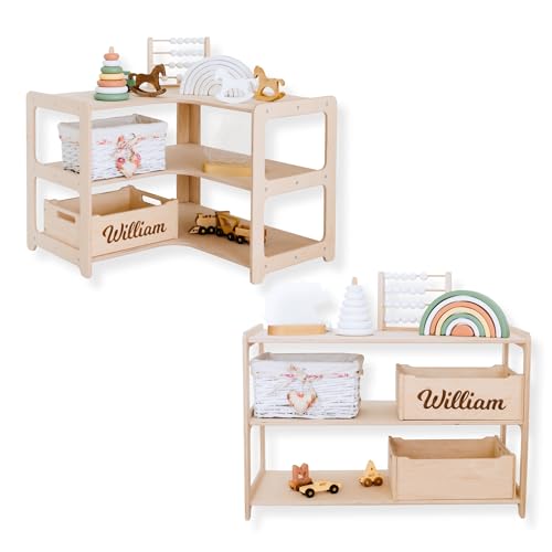 Small Toy Shelf + Corner Toy Shelf, Wooden Shelf, Kids Bookcase