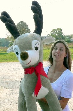 Giant Stuffed Reindeer 4 Feet Tall Large Christmas Plush Animal