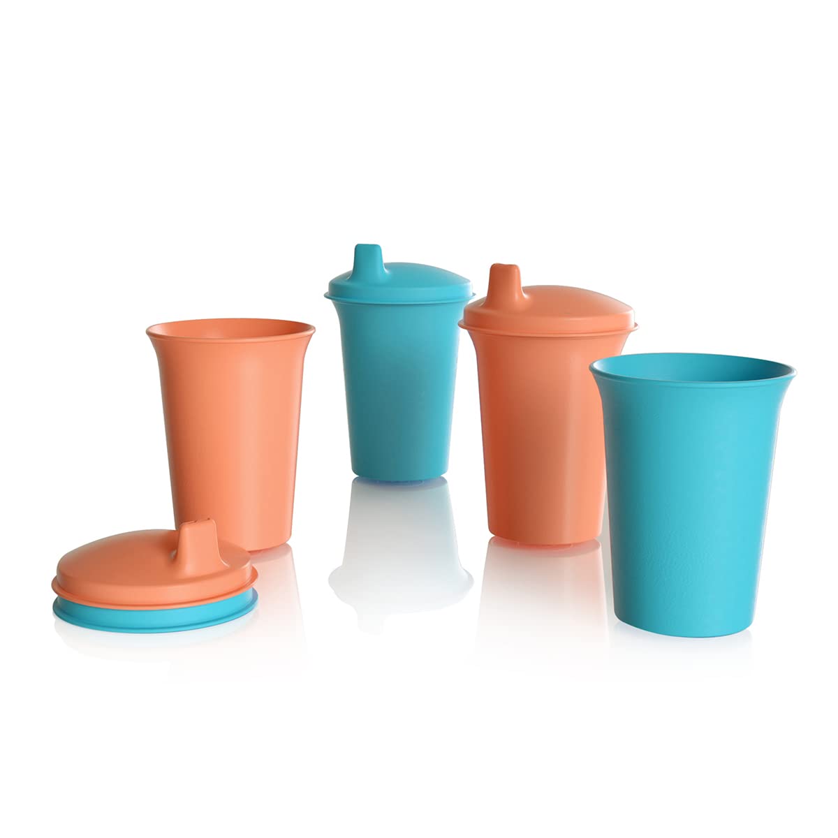 Bell Tumblers & Sippy Cup Seal 7 oz (200 mL) Set of 4 Cosy Rosy & Spa blue color