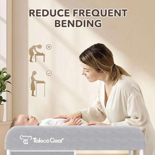 Portable Baby Changing Table with Wheels and Storage Baskets
