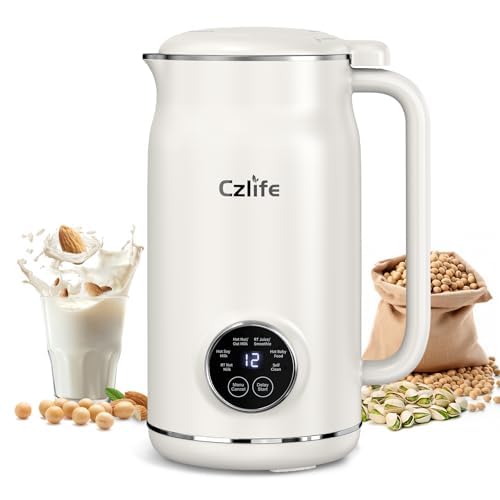 Czlife N5 Nut Milk Maker Machine, 20oz (600ml) Homemade Almond Milk, Soy, Oat, Coconut, Juice, Milkshake, Smoothies, Baby Food, Plant Based Milks with Delay Start, Keep Warm, Selfclean