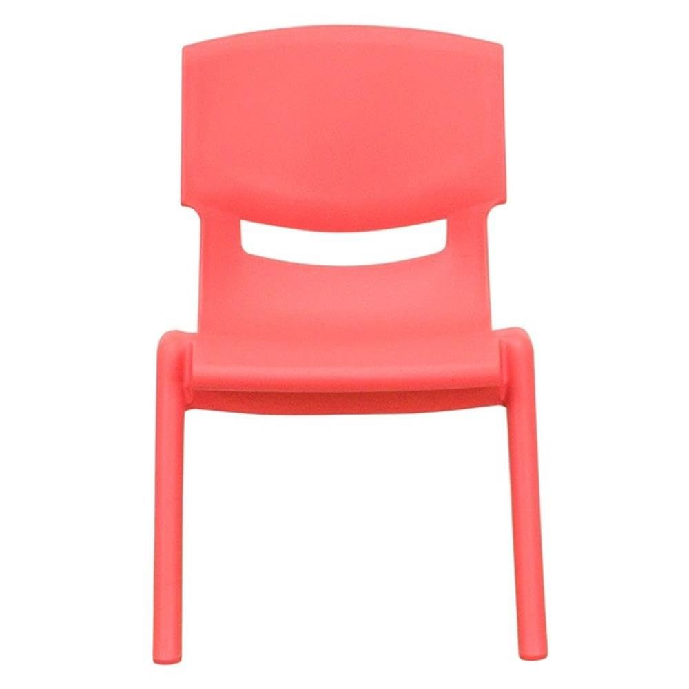 Stackable Preschool Chair Set - 10.5 Inch Seat Height - Red Plastic - Set of 4