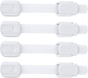 Child Safety Strap Locks (4 Pack) Baby Proof Cabinets, Drawers, Fridge
