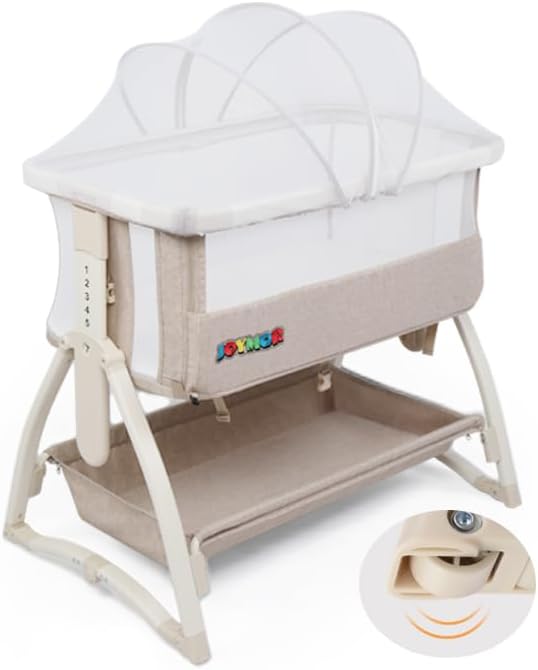 Bedside Sleeper Baby Bassinet with Wheels, Rocking Bassinet for Baby