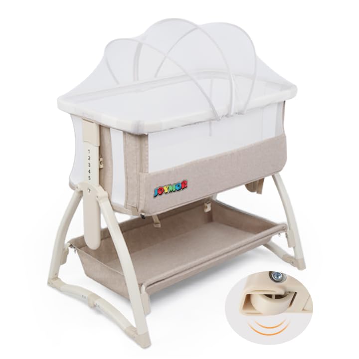 Bedside Sleeper Baby Bassinet with Wheels, Rocking Bassinet for Baby