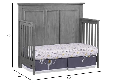 4-in-1 Convertible Baby Crib with Wainscoting Detail