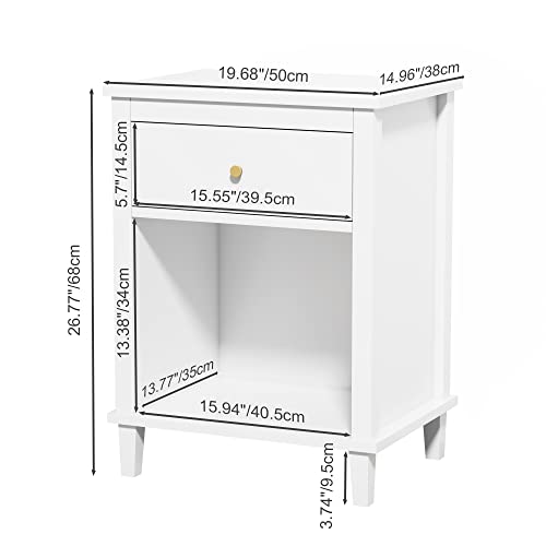 Kids Nightstand with Drawer and Open Storage Shelf