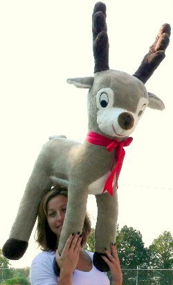 Giant Stuffed Reindeer 4 Feet Tall Large Christmas Plush Animal