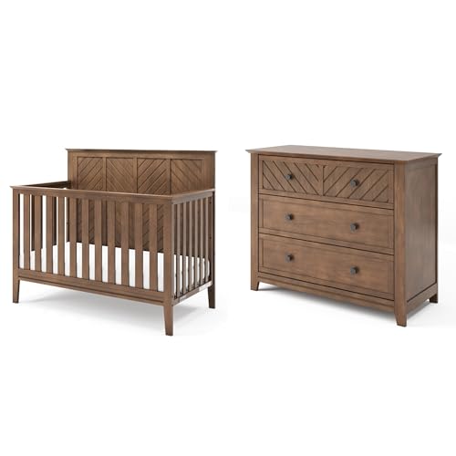 4-in-1 Convertible Crib and Dresser Nursery Set