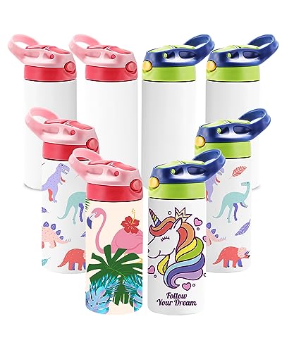 12oz Kids Sublimation Tumbler, 8 Pack Kids Sublimation Tumbler Blank