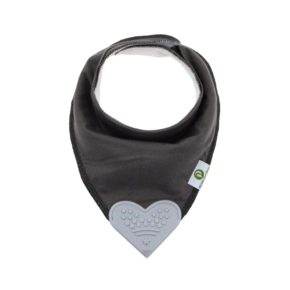 Baby Bandana Teething Bibs with Attached Silicone Teether - Set Of 4 -Solid Blues