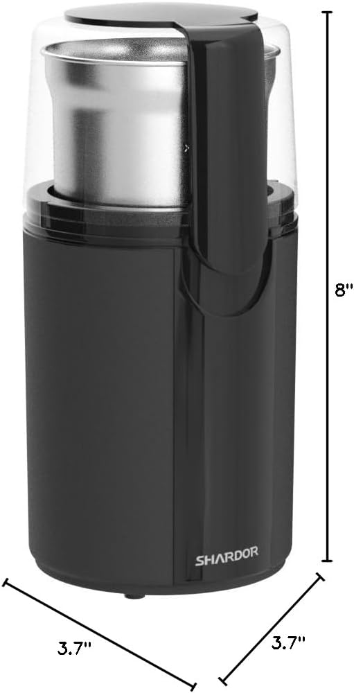SHARDOR Coffee Grinder Electric, Spice, Herb, Grinder for Coffee Bean Spices and Seeds with 2 Removable Stainless Steel Bowls, Black