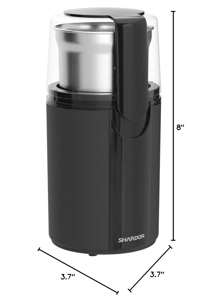 SHARDOR Coffee Grinder Electric, Spice, Herb, Grinder for Coffee Bean Spices and Seeds with 2 Removable Stainless Steel Bowls, Black