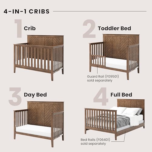 4-in-1 Convertible Crib and Dresser Nursery Set