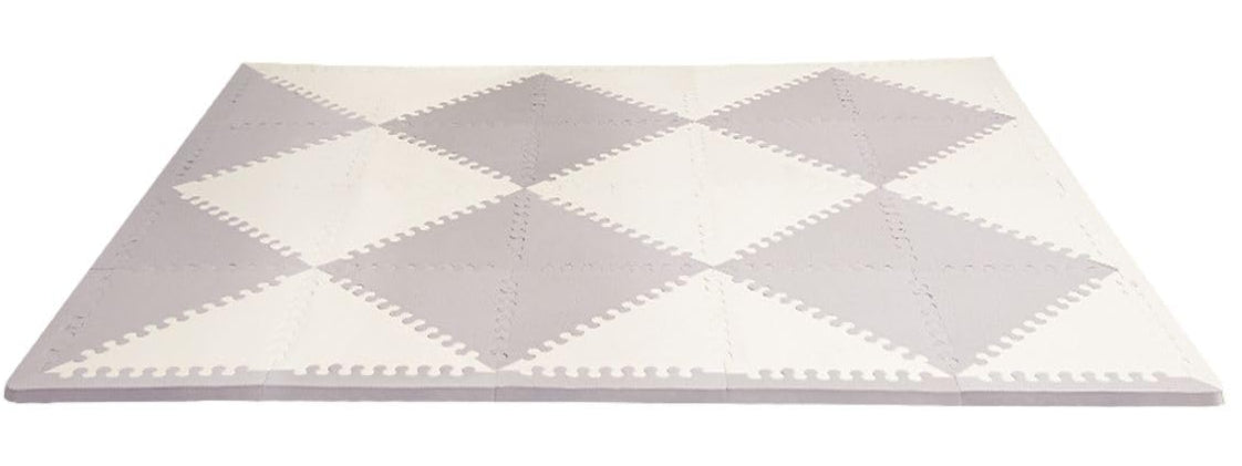 Interlocking Foam Floor Tiles, 70" x 56", Playspot, Grey/Cream