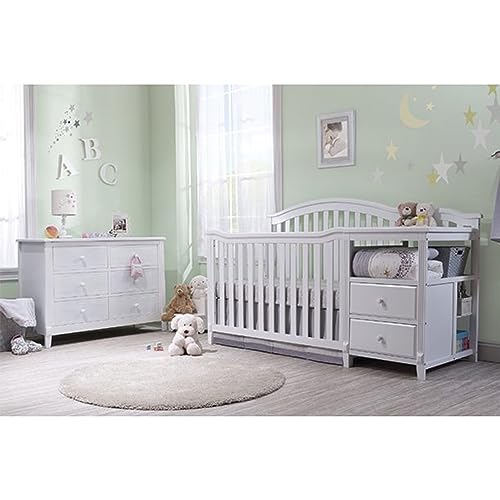 4-in-1 Convertible Crib and Changer with Storage