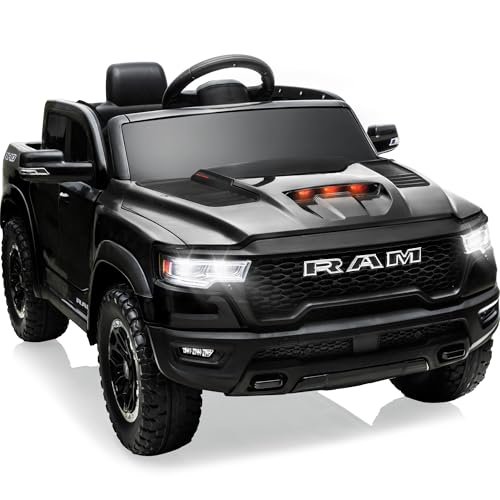 12V Licensed Ram 1500 Ride on Toy for Kids, Toddler Ride on Pickup Truck