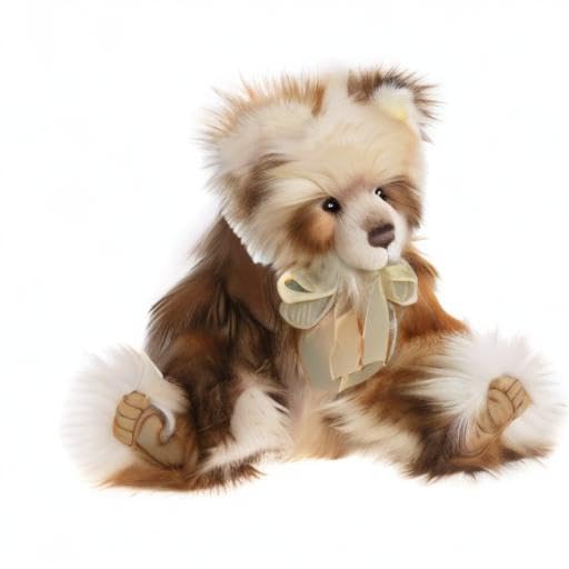 Annie Versary | 2023 Long Plush Fluffy Brown and Beige Teddy Bear