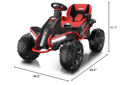 24V 4x4 Ride On Toy for Big Kids with Parent Remote Control