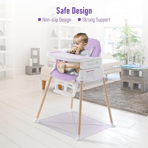 3-in-1 Portable Baby High Chair - Adjustable Convertible Feeding Chair with Detachable Tray