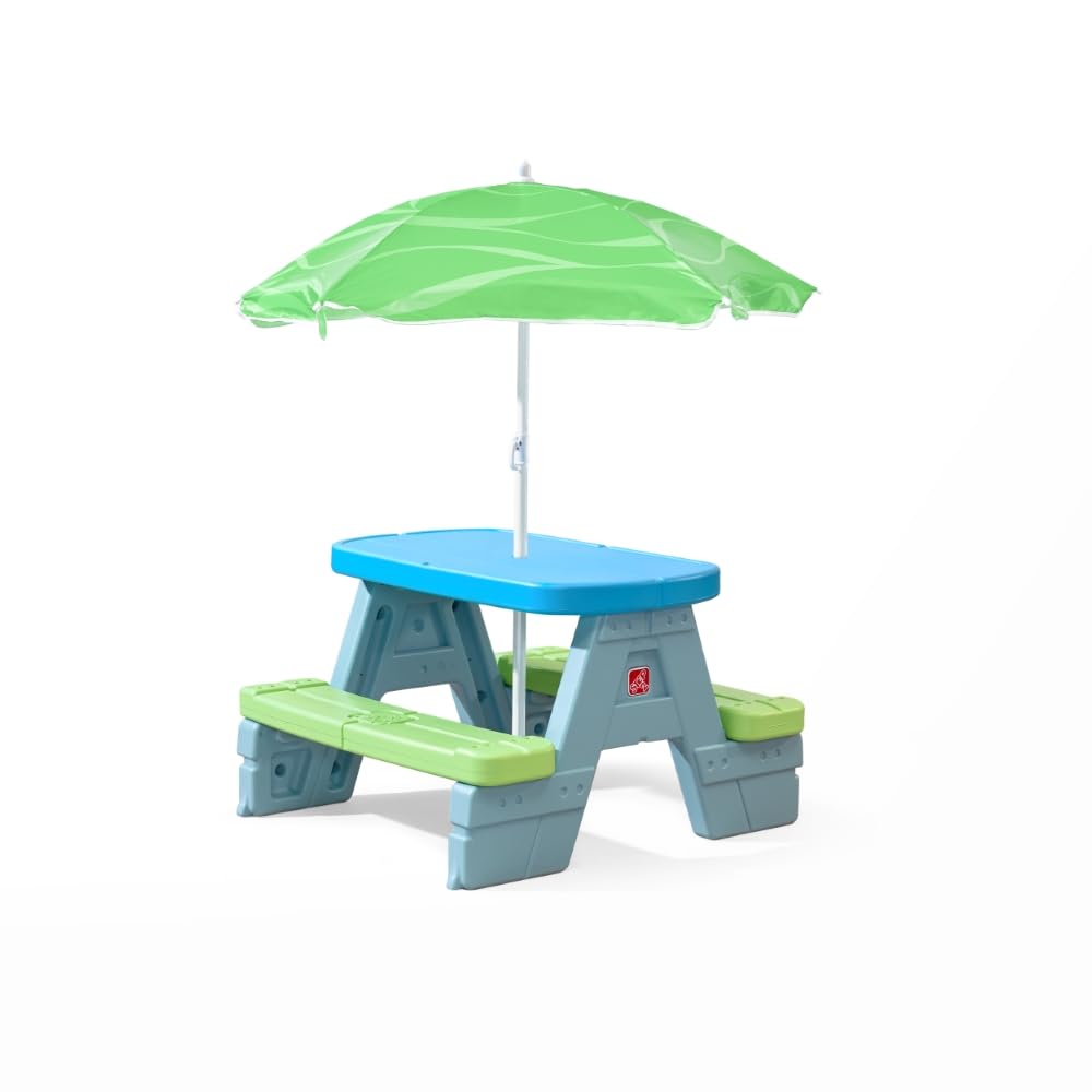 Kids Picnic Table with Umbrella for Outdoor Indoor Use