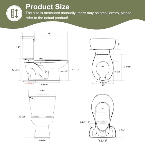 Simple Project Ceramic Toddler Potty Training Toilet.10.5"Seat Height Round Front Kids Toilet with Seat, 1.26GPF Powerful Quiet Flush Children Toilet for Bathroom, Kindergarten, Daycare Center