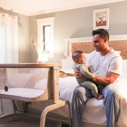 Bedside Bassinet with Adjustable Height and Breathable Mesh