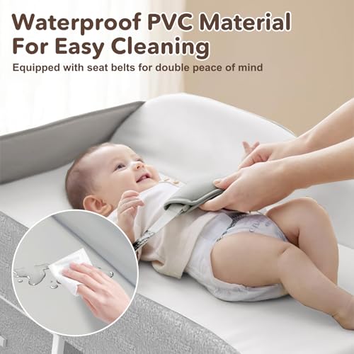 Portable Baby Changing Table with Wheels and Storage Baskets