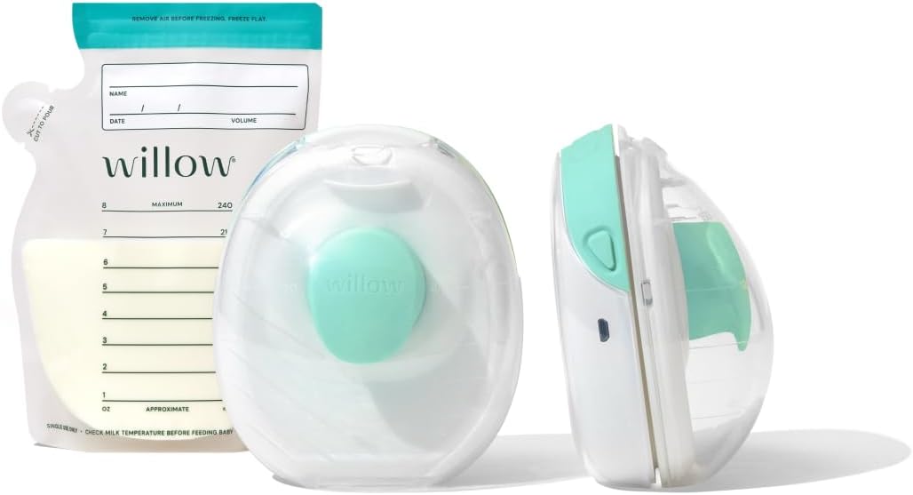 Go Double Hands Free Breast Pump w/Milk Storage Bags for Freezer and Fridge