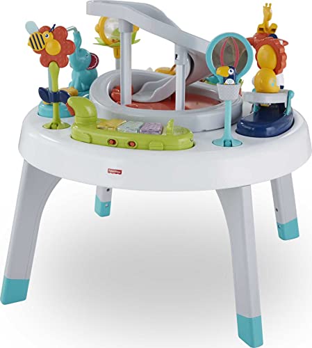 Baby to Toddler Toy 2-In-1 Sit-To-Stand Activity Center with Music Lights and Spiral Ramp