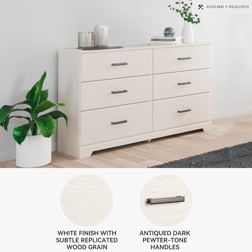 6 Drawer Dresser White Modern Scandinavian Style