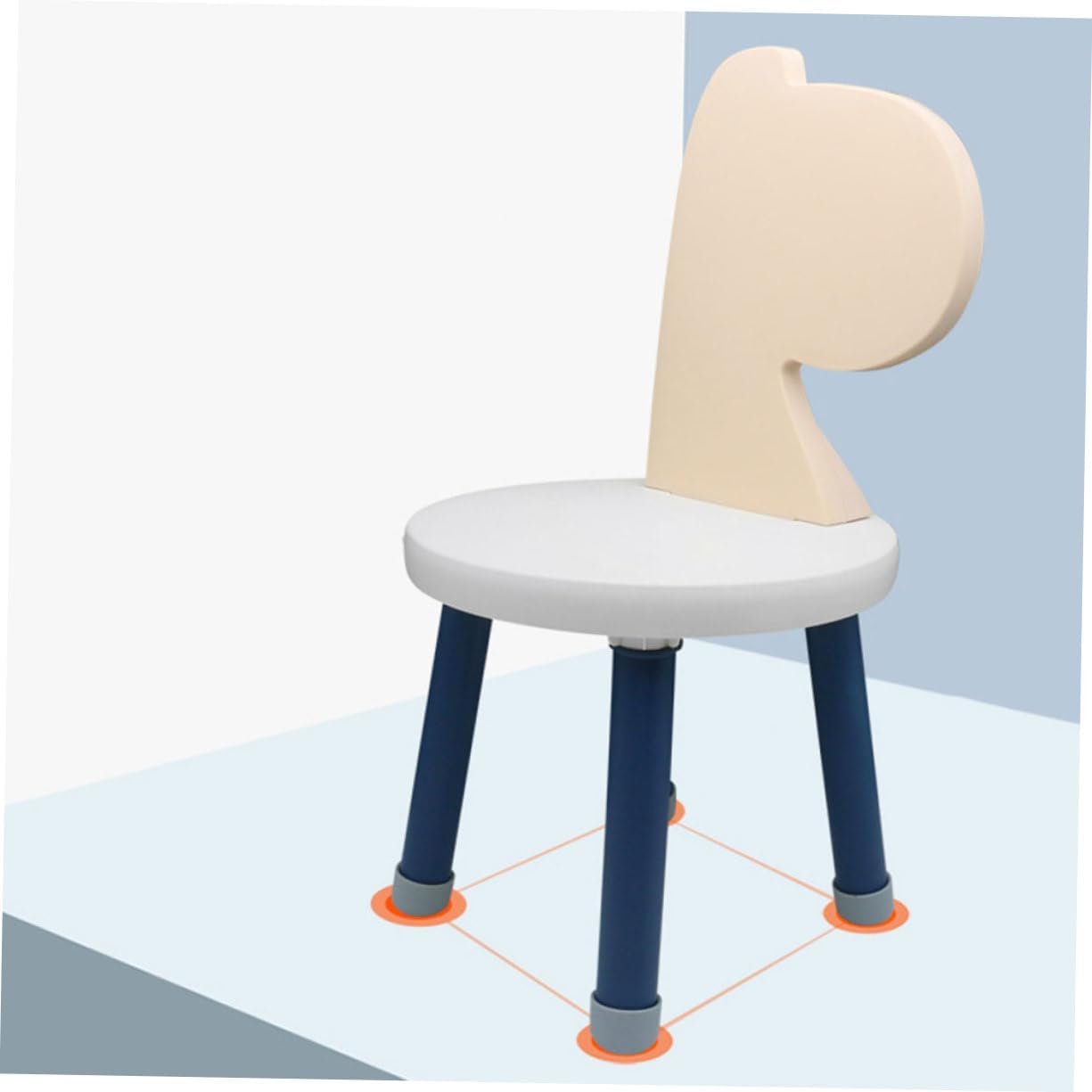 Plastic Children's Chair with Backrest Stable and Anti-Fall Design for Toddlers