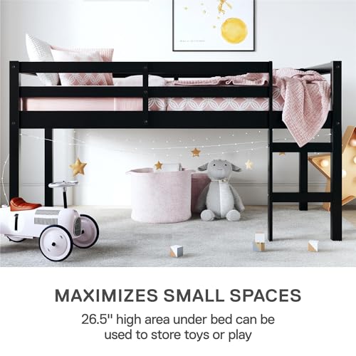 Junior Twin Loft Bed with Ladder and Guard Rail