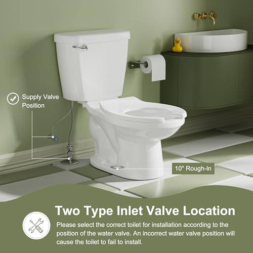 Simple Project Ceramic Toddler Potty Training Toilet.10.5"Seat Height Round Front Kids Toilet with Seat, 1.26GPF Powerful Quiet Flush Children Toilet for Bathroom, Kindergarten, Daycare Center