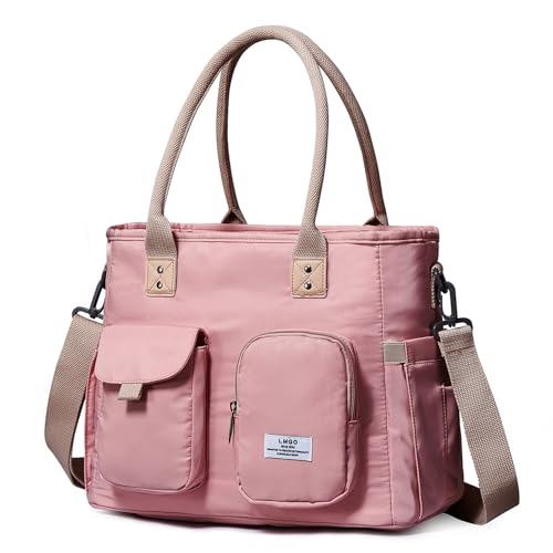 Large Utility Tote Bag with Multi-pockets and Compartment for Women
