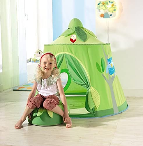 Forest Play Tent - Free-Standing Fabric Hut with Mesh Window and Door