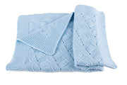Boys Luxury 100% Cashmere Baby Blanket - 'Baby Blue'