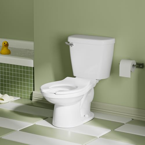 Simple Project Ceramic Toddler Potty Training Toilet.10.5"Seat Height Round Front Kids Toilet with Seat, 1.26GPF Powerful Quiet Flush Children Toilet for Bathroom, Kindergarten, Daycare Center