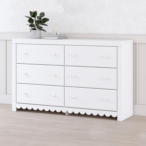 Coastal 6-Drawer Dresser with Scalloped Detailing