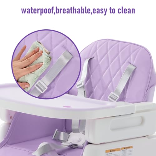 3-in-1 Portable Baby High Chair - Adjustable Convertible Feeding Chair with Detachable Tray