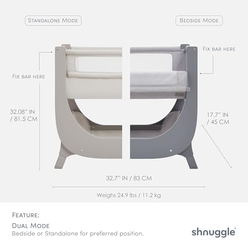 Bedside Infant Bassinet with Breathable Mesh Sides and Adjustable Height