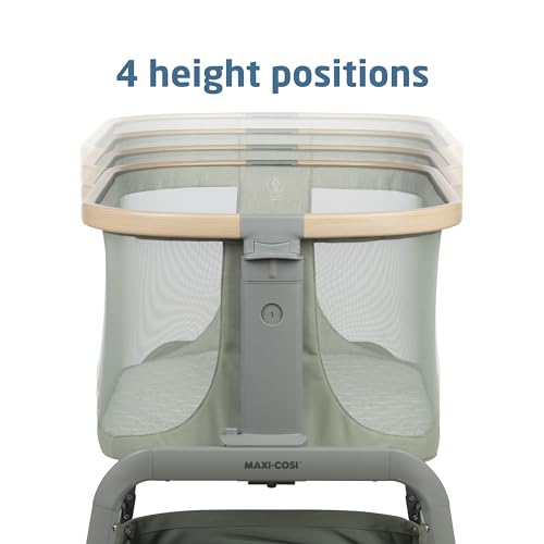Bedside Bassinet with Adjustable Height and Breathable Mesh