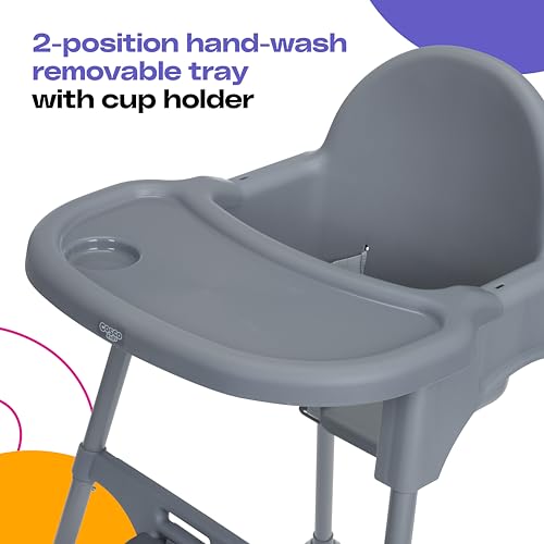 Lightweight Portable High Chair with Adjustable Tray and Footrest