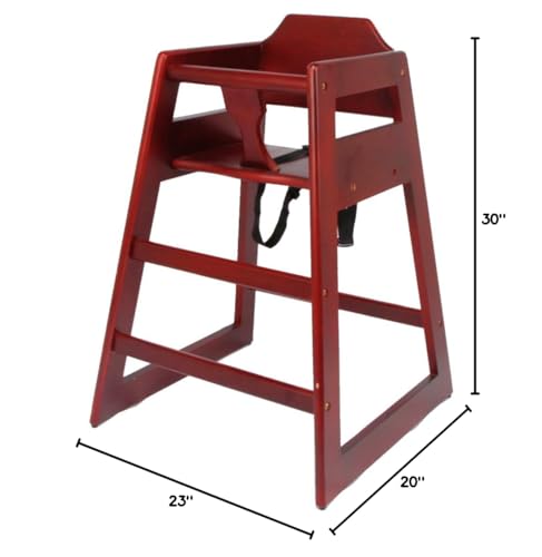 Wooden High Chair with Mahogany Finish for Restaurant and Home