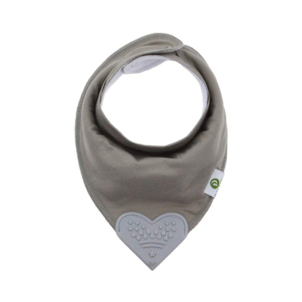Baby Bandana Teething Bibs with Attached Silicone Teether - Set Of 4 -Solid Blues