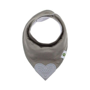 Baby Bandana Teething Bibs with Attached Silicone Teether - Set Of 4 -Solid Blues