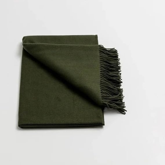 Lincove Pure Cashmere-Merino Wool Blanket - Warm & Soft Throw Blanket - 74"x55" Comfortable and Cozy Throw Blankets for Couch, Sofa, or Chair - Lightweight and Classic Throws - Sapphire