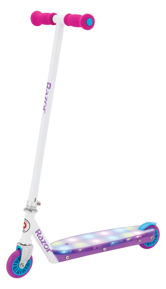 Party Pop Kick Scooter for Kids Ages 6+ - 12 Multi-Color LED Lights