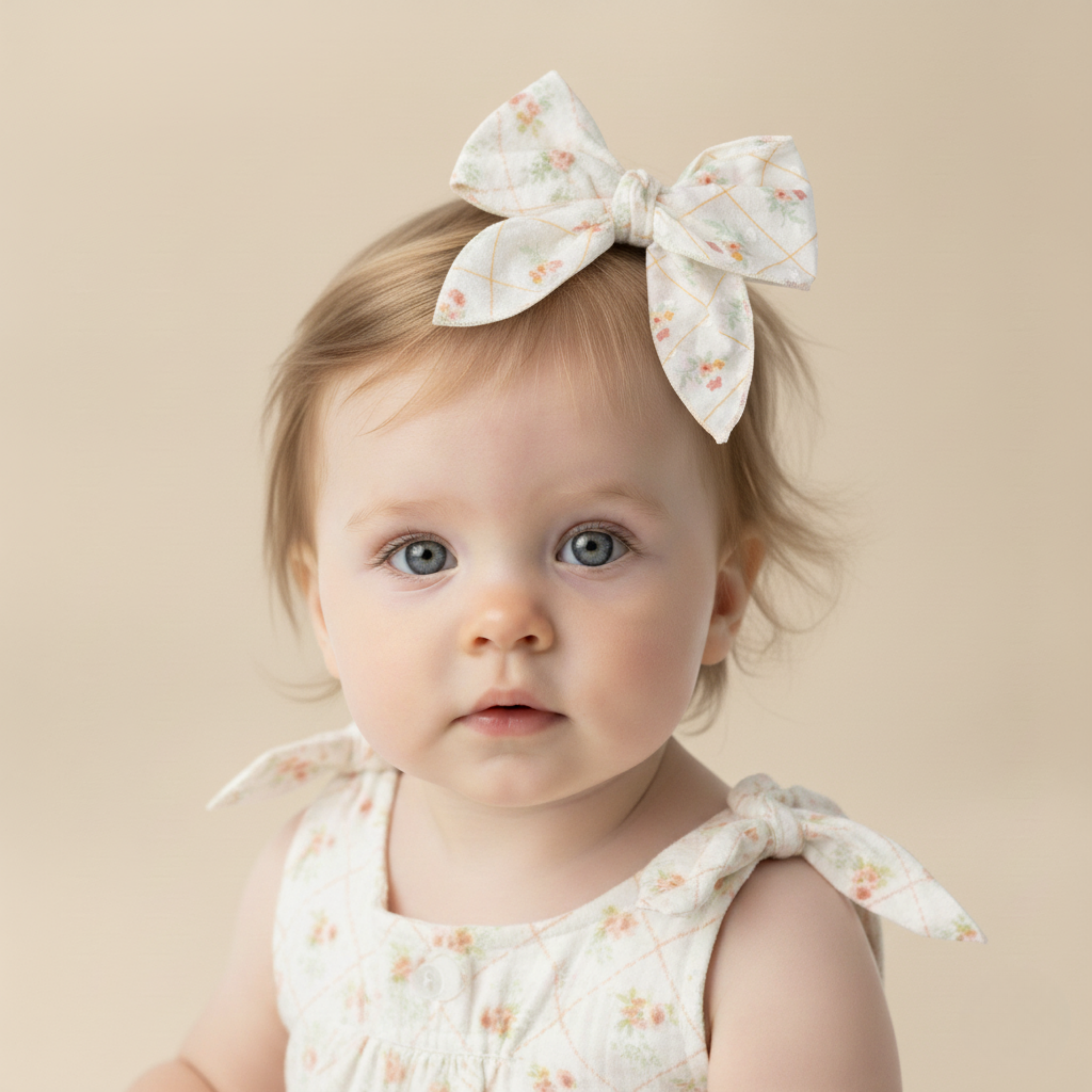 Organic Hair Bow Clip - Spring Weave