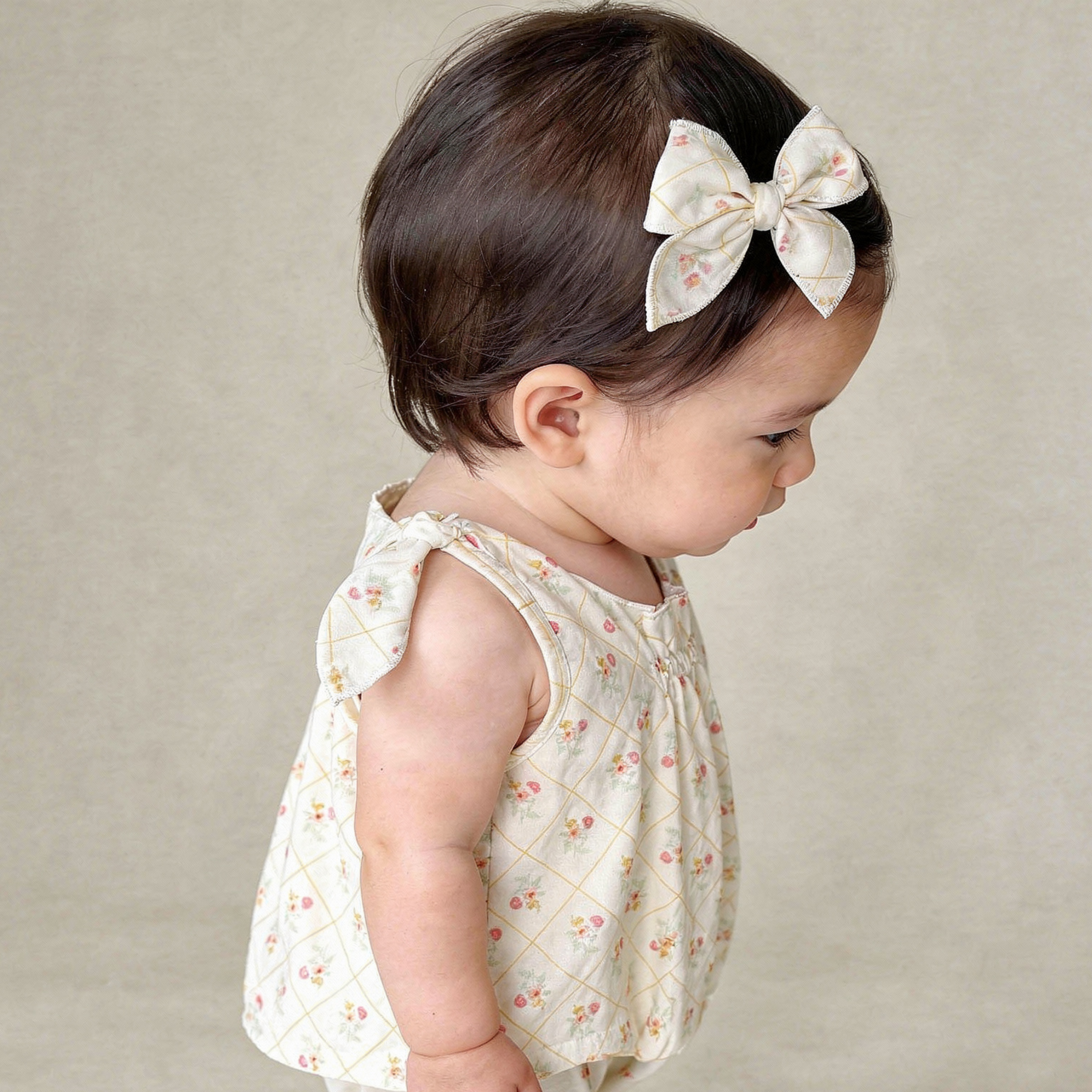 Organic Hair Bow Clip - Spring Weave